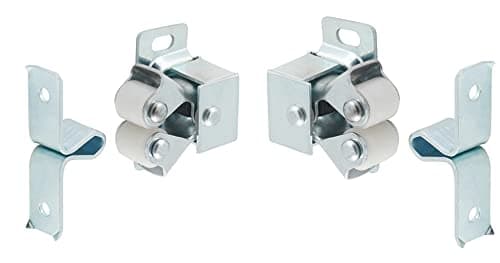 Image of Zinc Plated Double Roller Cupboard Cabinet Door Catches - Pack of 2