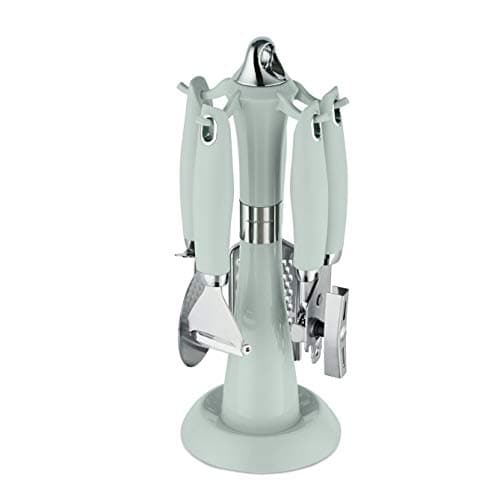Image of Morphy Richards Dune 976041 4 Piece Gadget Set with Carousel Stand, Sage Green, Stainless Steel