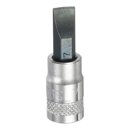 Image of sourcing map Slotted Bit Socket 1/4" Drive SL7 S2 Steel Flat Head Screwdriver Drill Bits CR-V Steel Socket Adapter for Home Auto Axle Hex Nuts Bolts Repair