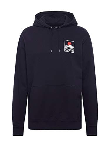 Image of EDWIN Men's Sunset on MT Fuji Hoodie Sweat Regular Fit Hooded Long Sleeve Hoodie, Black (Black 8967), (Manufacturer Size:S)