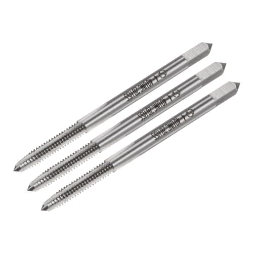Image of sourcing map Machine Tap #4-40 UNC UNC Thread 2B Class 3 Flutes High Speed Steel Screw Threading Tap Tapping Tool 3pcs