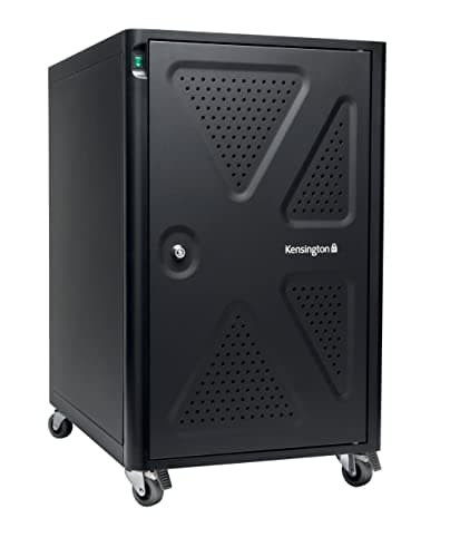 Image of Kensington Security Charging Cabinet AC12 UK, Lockable Charging Cabinet, Fits 14" Devices, Laptops, Surface Pro, MacBook Air, IPad, Black, K66415UK
