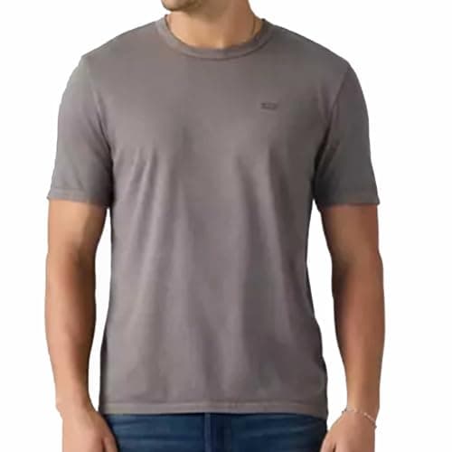 Image of Levi's Men's T-Shirt Original in Cotton with Crew Neck, Grey (Garment Dye Smoked P), XL
