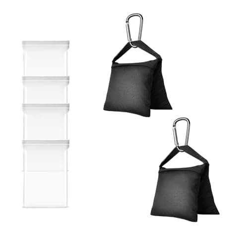 Image of HolaDream Heavy Duty Sandbags - Weight Sand Bags without Sand Design for Photography Backdrop Stand, Light Stand, Tripod, Photo Studio, Outdoor Patio & Live Productions - 2 Pack (Black)