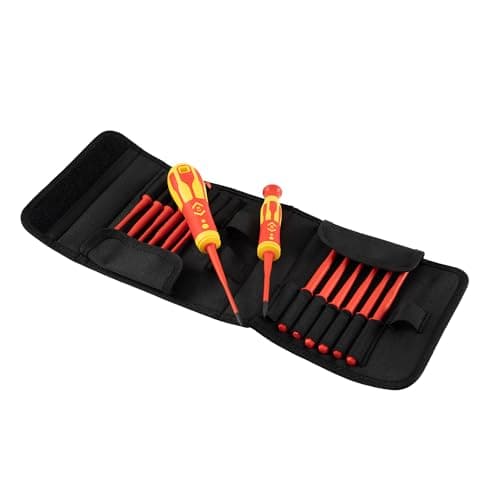 Image of C.K Dextro VDE 16pc Interchangeable Screwdrivers Set, 14 Slim Blades SL PZ MOD PH TORX, Electricians Insulated Terminal Screwdriver, Multi All in One Precision Electrical Screw Driver, Tools T4935