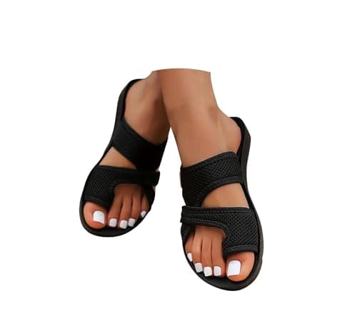 Image of Womens Flat Sandals Orthopedic Sandals Bunions Flip Flop With Arch Support Comfy Orthotic Slides Post Thong Slippers Wide Fit Summer Flat Sandal Low Wedge Beach Shoes Anti-Slip Breathable Sliders