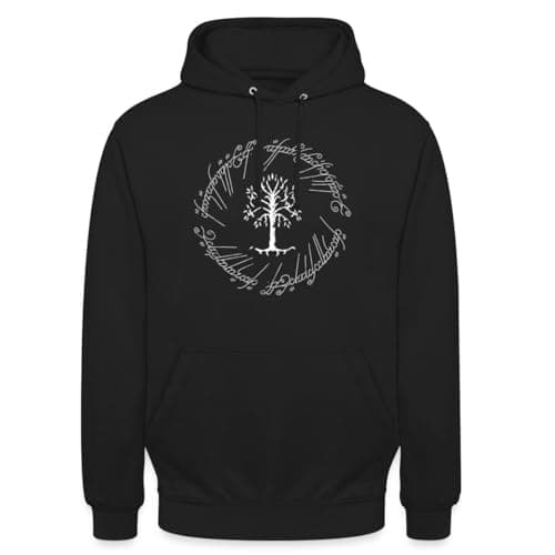 Image of Spreadshirt The Lord Of The Rings The White Tree Of Gondor Unisex Hoodie, XXL, black