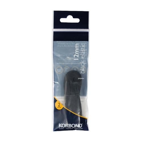 Image of Korbond - Black Polyester Elastic 12mm by 2 meters