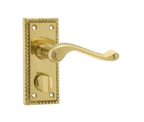 Image of Ironmongery Solutions® Jedo Georgian Suite Lever on Plate Traditional Interior Door Handle Set for Homes & Commercial Spaces – Fixings Included (Privacy Plate)