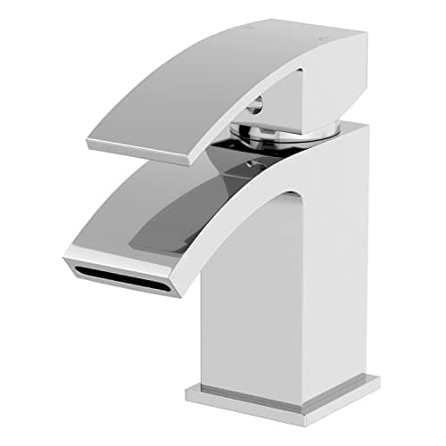 Image of Architeckt® Osmo Bathroom Basin Sink Mixer Tap Cloakroom Mini Mono Modern Square Single Lever Handle Faucet for Sinks, Chrome