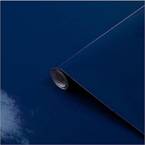 Image of d-c-fix vinyl wrap Navy blue gloss plain 67,5 cm x 2 m - sticky back plastic roll for furniture, kitchen & cupboards - contact paper sticker self adhesive film