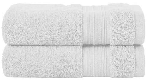 Image of Luxury Flannel Face Cloths 2 & 4 Packs 800GSM 100% Egyptian Cotton Super Soft Hotel Quality Washcloths High Absorbent Quick Dry Face Towels (2, White)