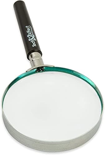 Image of Real Glass Magnifying Glass for Reading - Handheld Magnifier with Strong Magnification for High Clarity - 75mm Diameter