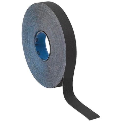 Image of Sealey ER2525120 Emery Roll Blue Twill 25mm x 25mtr 120Grit , Black