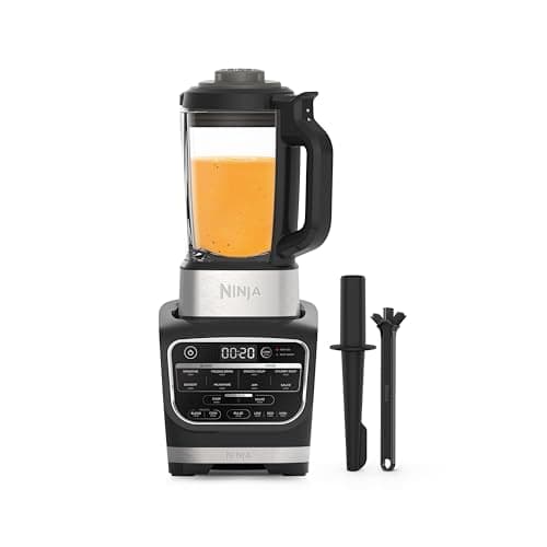Image of Ninja Foodi Blender & Soup Maker, 10 Auto-iQ Programs, 1.7L Glass Jug, Hot & Cold Blender, Built-In Heating Element, Tamper, Cleaning Program & Brush, 1000W, Black HB150UK