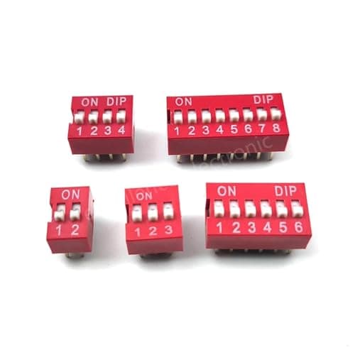 Image of 5PCS Slide Type Switch Module 1 2 3 4 5 6 7 8 10Bit 2.54mm Position Way DIP/SMD Pitch Toggle Switch Red/Blue Snap Switch Dial(Black,2 PIN)
