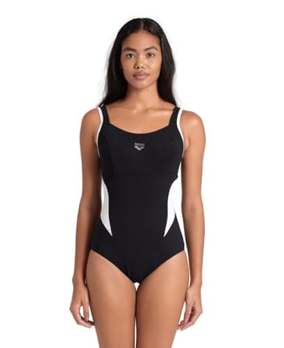 Image of ARENA Makimurax R Piece B Cup Women's Swimsuit, Bodylift Shaping Swimsuit, Power Mesh Technology, Chlorine Resistant Sensitive Fabric Black-White
