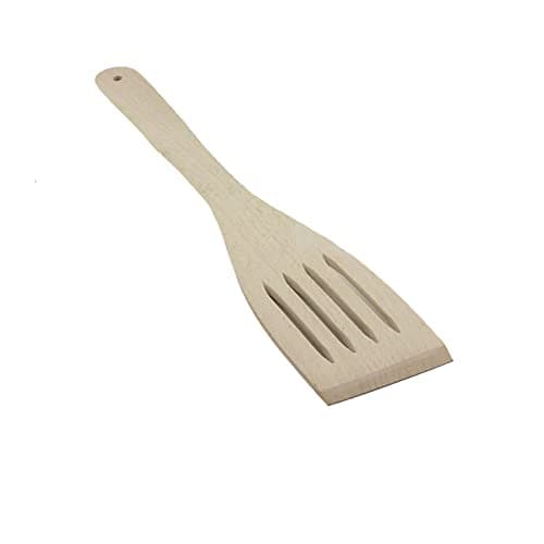Image of Chef Aid Wooden Slotted Spatula, Crafted From Sensibly Sourecd Wood, Spatula for Cooking and Baking, Flip With Ease, Non Stick Friendly Kitchen Essential, Beige