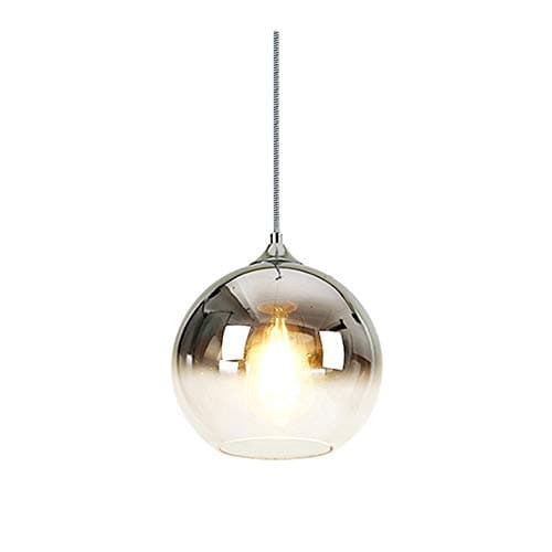 Image of MZStech Spherical Gradient Color Glass Pendant Light Modern Glass Globe Lamp Chandelier Hanging Light (Silver, 20cm)