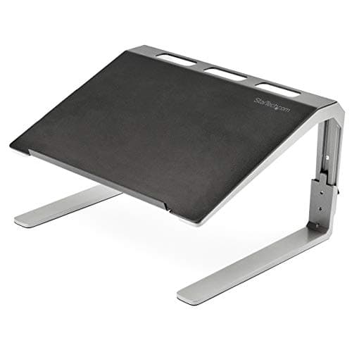 Image of StarTech.com Adjustable Laptop Stand - Heavy Duty Steel & Aluminum - 3 Height Settings - Tilted - Ergonomic Laptop Riser for Desk (LTSTND)
