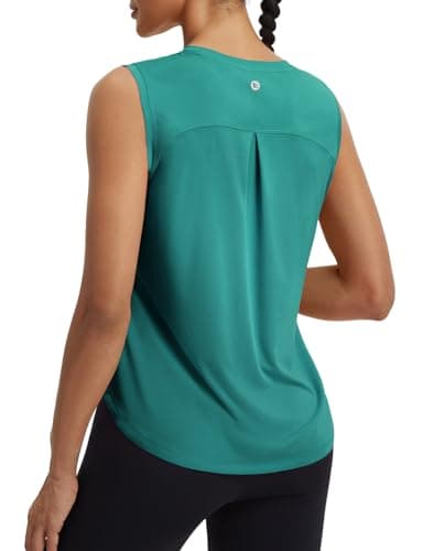 Image of baleaf Women's Sleeveless Athletic Tops Workout Tank Tops for Women Running UPF 50+ Breathable Lightweight Tennis Quick Dry Loose Fit Yoga Green L