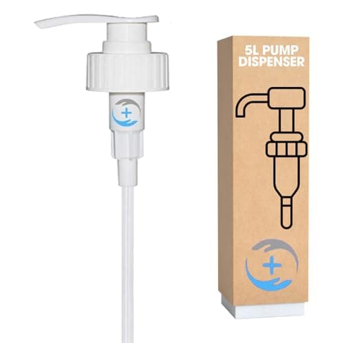 Image of 5L Push Down Pump Dispenser for 5 Litre Container. 38mm Screw Top with 23 cm Tube. 4ml dose. Perfectly dispense Shampoo, Syrup, Soap. Highly Accurate and Durable (1)
