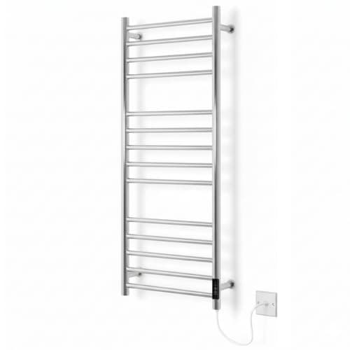 Image of Manissa Siena Electric Stainless Steel Towel Rail H1000mm W400mm Mirror Polished Finish Electric Heated Towel Radiator Energy Efficient