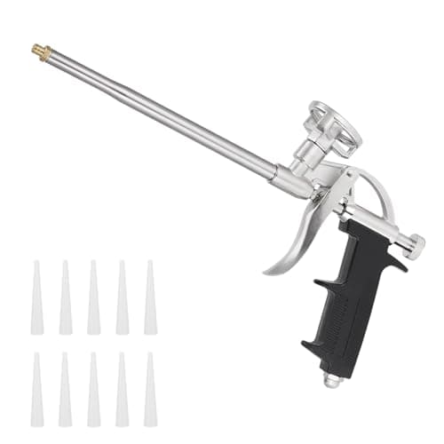 Image of Yimomoyi Foam Gun, Expanding Foam Gun with 10 Nozzles, Expanding Foam Spray Gun Professional Foaming Gun Insulating Applicator Heavy Duty Foam Spray Application Gun for Caulking, Filling, Sealing