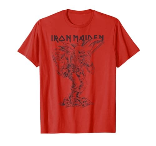 Image of Iron Maiden - Piece of Mind Graphic Novel Trooper Red T-Shirt