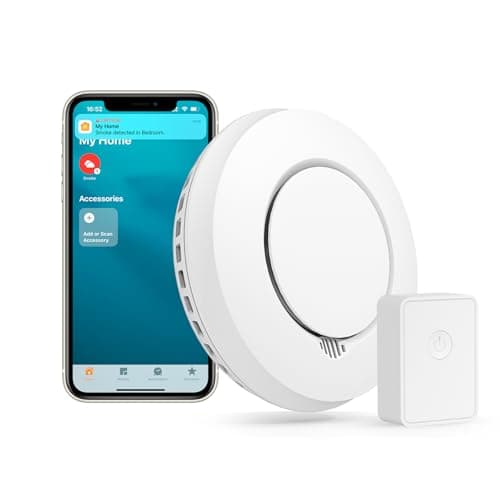 Image of Meross Interlinked WiFi Smoke Alarm, Smoke Detector with Hub, Low Battery Alert Silence Button, Wireless Smoke Alarms for Home, Replaceable Battery, Apple HomeKit, SmartThings Supported, 2.4GHz Only