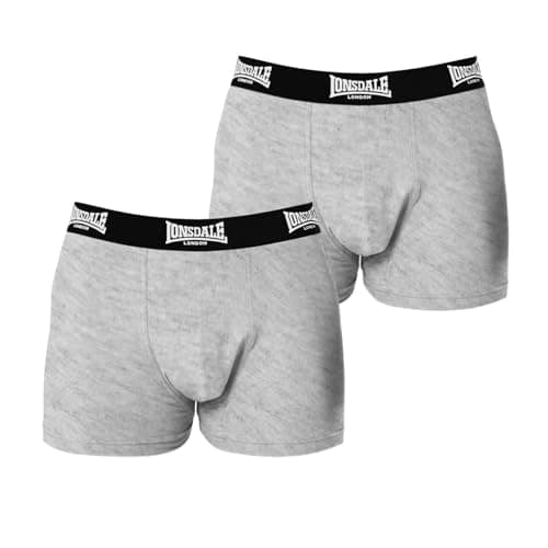 Image of Lonsdale Mens 2 Pack Trunks Grey S