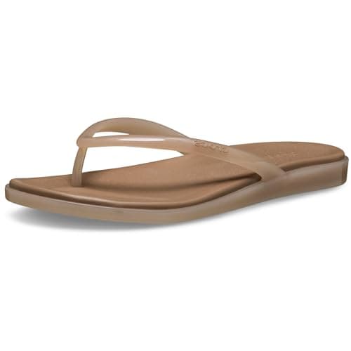 Image of Crocs Women,Miami Jelly Round Toe Flip, Milk Chocolate Jelly, 4 UK Women