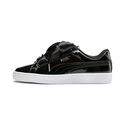 Image of PUMA Women's Basket Heart Patent Wn's Trainers, Puma Black Puma Black, 37 EU UK