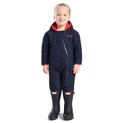Image of The Edge Kids’ Star Snowsuit with Hood & Fleece Lining, Water Repellent, Insulated & Lightweight All-in-one Overalls for Girls and Boys, Ideal for Winter & Cold Weather (Navy, 2-3 Years)