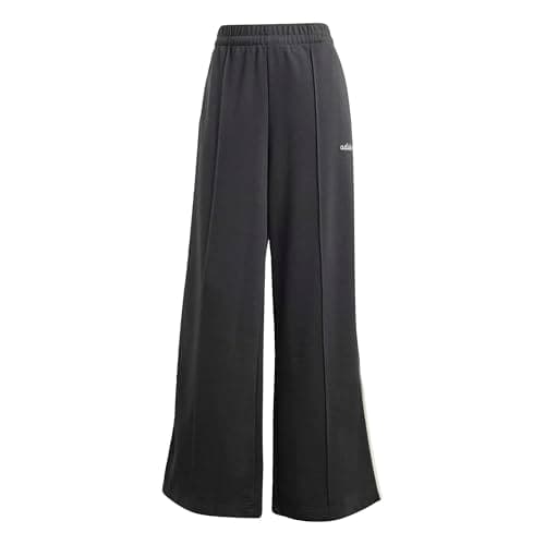 Image of adidas Women's Seasonal Essentials Colorpop Pants with Embroidered Graphic, Black/Off White, XS
