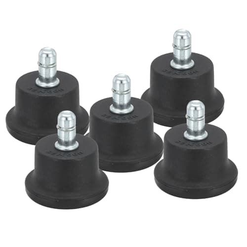 Image of PATIKIL 1.3" Bell Glides Replacement, 5 Pcs Low Profile Office Chair Stool Swivel Caster Wheels to Fixed Stationary Castors Chair Feet Wheel Stopper with Soft Rubber Bottom