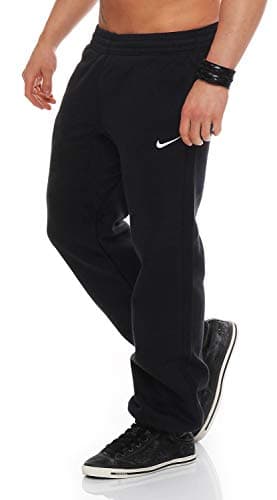 Image of Nike Club Cuff Pants-Swoosh Men's Tracksuit Bottoms , 611459-010 , Black - black / white, S