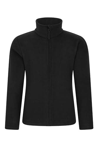 Image of Mountain Warehouse Camber II Kids Full-Zip Fleece - Comfy, Lightweight Sweatshirt, Full-zip, For Boys & Girls - For Spring Summer, Camping, Outdoors & Hiking Black Kids Size 3-4 Years