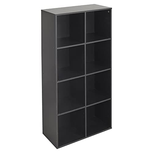 Image of URBNLIVING 2, 4, 8 Cube Bookcase Shelving Display Shelf Storage Unit Wooden Organiser (8 Cube, Black)