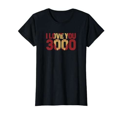 Image of Marvel Avengers Endgame Iron Man I Love You 3000 Text Fill T-Shirt, Women, Black, XX-Large