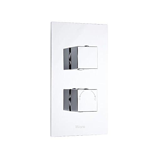 Image of Milano Arvo 2 Outlet Twin Diverter Thermostatic Concealed Mixer Shower Valve - Chrome