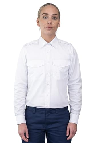 Image of Mirabella Health & Beauty Women's Pilot Shirt Long Sleeves White 22 UK