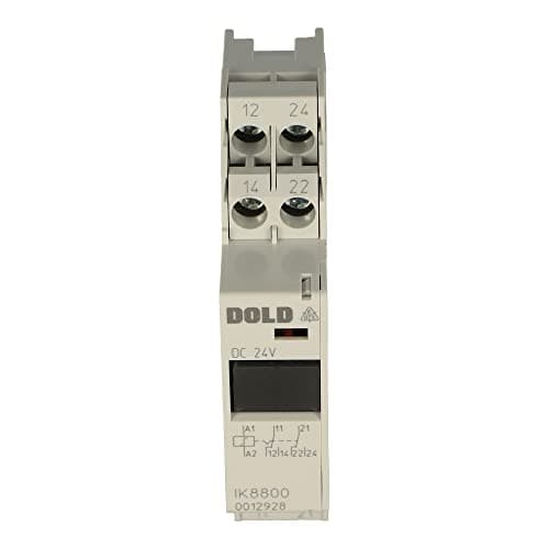 Image of Dold IK8800.12 DC24V Remote Switch Relay, Impulse Latching Relay with 2 Changeover Contacts, DIN Rail Mounted Control Relay for Lighting and Automation Systems
