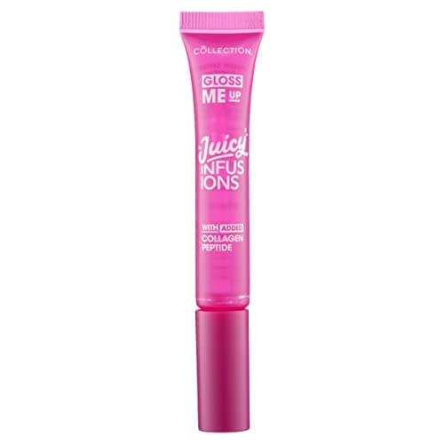 Image of Collection Cosmetics Gloss Me Up Juicy Infusion Pink Lip Gloss, With Added Collagen, Plumping Effect, Strawberry Scented, 9ml