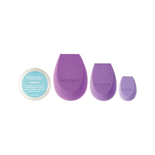 Image of EcoTools Limited Edition Better Blends Ahead Sponge Kit, Beauty Makeup Sponges, For Blending Liquid Foundation, Dewy and Matte Finish, Stocking Stuffer, 4 Piece Gift Set