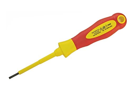 Image of Faithfull FAISDVDE35 3.5 x 100 mm VDE Soft Grip Parallel Slotted Tip Screwdriver