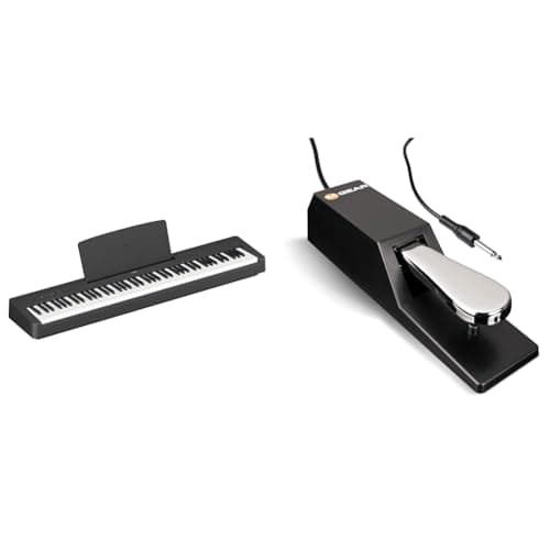 Image of Yamaha P-145 Digital Piano, Black - Lightweight, Portable with Graded-Hammer-Compact Action & Universal Sustain Pedal