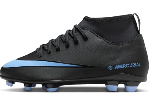 Image of Nike Kids Jr Superfly 10 Club Fg/Mg Football Shoe, Black/Ice Blue, 5
