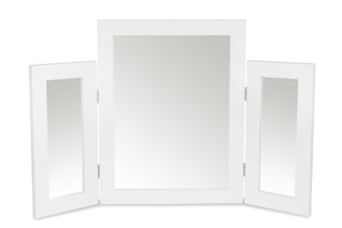 Image of Reflex Sales & Marketing Ltd. Large Self Standing Dressing Table Mirror with Mirrored Wings - White