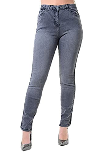 Image of UC Ex High Street Brand Skinny Jeans for Women Ladies Mid Rise Jean Skinny Stretch Pants (Grey, 10)